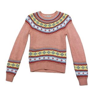 Vintage Star Ferry Crewneck Fair Isle Sweater Women Betsey Johnson Michael Milea